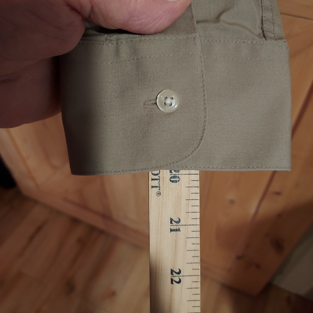 Croft & Barrow - Button-Down, Men's Shirt, XXL, Long Sleeve, Mode (Dark) Beige. - Picture 6 of 11